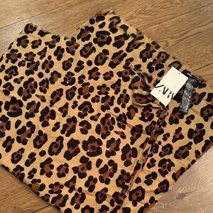 Zara Leopard Print Scarf - Brown and Tan